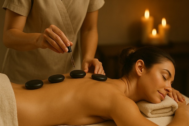 Massage đá nóng & Tinh dầu
